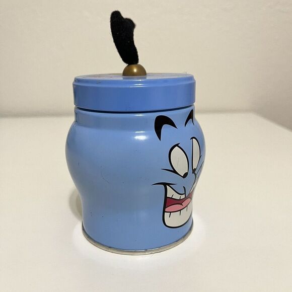 Tokyo Disneysea TDS Aladdin Genie Candies Tin Jar Blue EMPTY - Picture 7 of 10